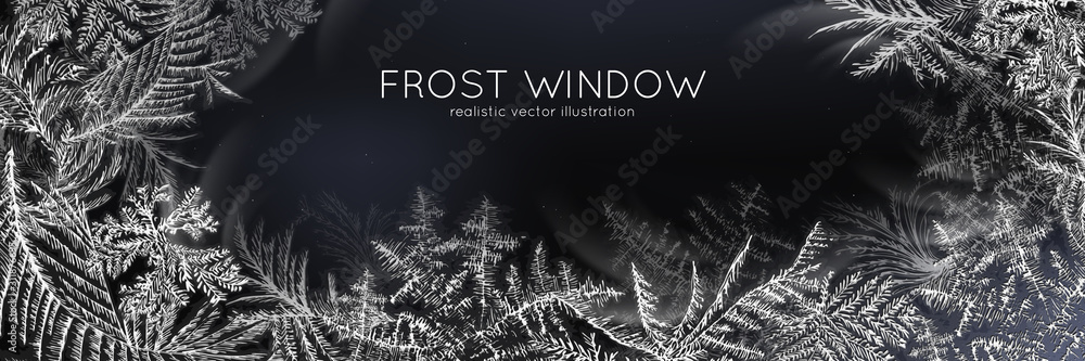 Wall mural frost window horizontal poster