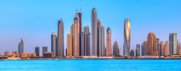 Dubai Marina at blue hour, Dubai, UAEuae,