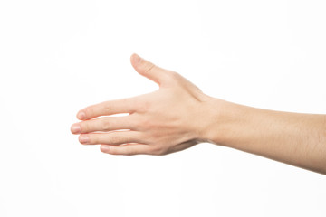 shake hand gesture on white background isolated