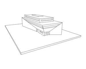 Modern office building loft drawing