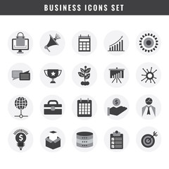 Set Vector Flat Icons Business