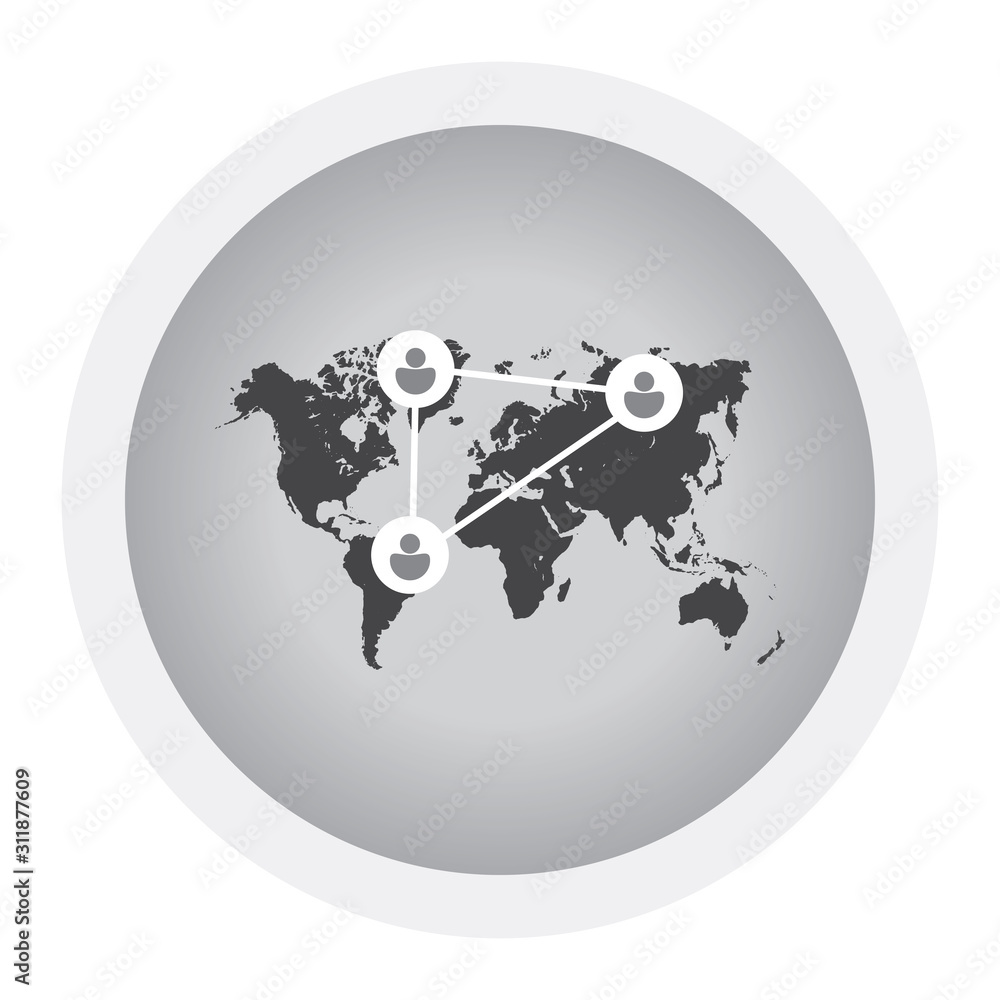Poster global structure networking and data connection concept. social network communication in the global 