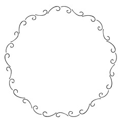 black and white vector frame in rustic style. wreath of branches