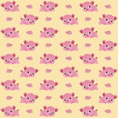 Fototapeta premium The Amazing of Cute Pig Illustration, Cartoon Funny Character, Pattern Wallpaper