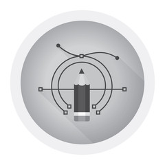 Pen tool. Vector computer graphics. The curve control points. Black and white icon