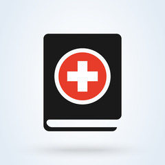 medicine health book, Simple vector modern icon design illustration.