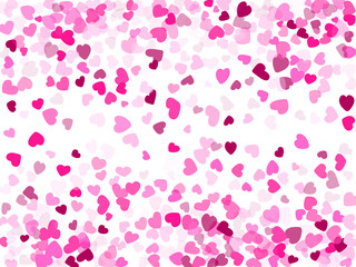 Hearts confetti flying vector background graphic design.