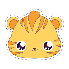 Kawaii tiger cartoon vector design