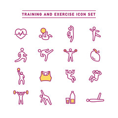 TRAINING AND EXERCISE ICON SET