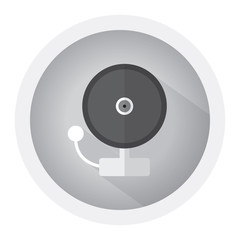 Alarm bell flat icon design. Black and white icon