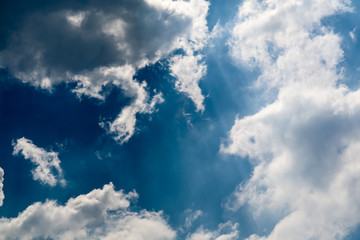 Fototapeta premium white pure heap cloud sunshine in the blue sky soft sunlight
