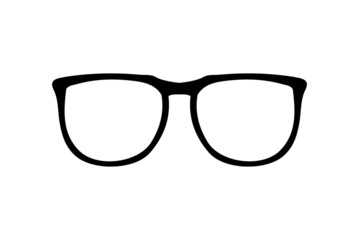 Fototapeta premium Black silhouettes of different eyeglasses. Glasses isolated. Sunglasses, glasses, isolated on white background. Silhouettes. Eyeglass frame. Vector illustration.