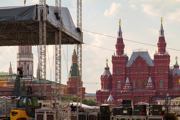 Kremlin y Museo Estatal de Historia en la Plaza Roja de la ciudad de Moscu, en el pais de Rusia