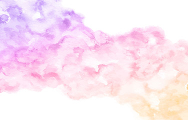 Fototapeta premium Vector watercolor abstract background of blue, purple, pink and yellow colors. Abstract pastel gradient illustration.
