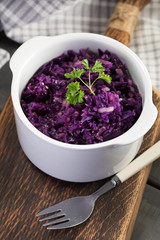 Purple cabbage salad.