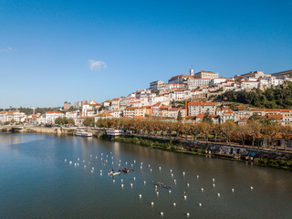 Aerial view of city center of historic Coimbra, Portugal
