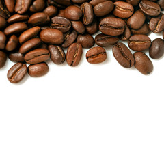 coffee beans frame on top macro