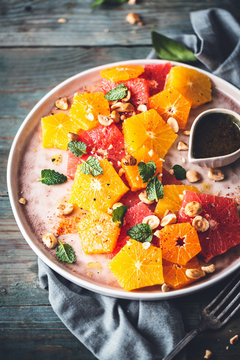 Salade V&eacute;g&eacute;tarienne d'Agrumes, Pomelo, Orange, Mandarine.
