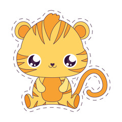 Kawaii tiger cartoon vector design