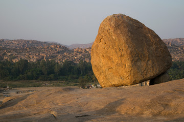 Ancient ruins of Hampi on sunset, Karnataka, India.