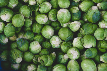 Rosenkohl auf dem Wochenmarkt