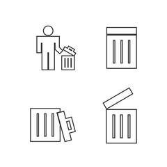 bin trash can set icon vector illustration for website and graphic design symbol