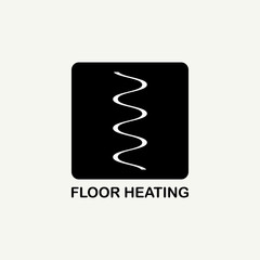 Floor Heating icon symbol, Black flat sign