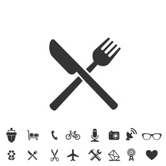cutlery knife and folk icon vector illustration for website and graphic design symbol