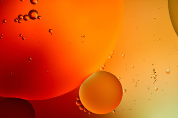 Beautiful abstract orange and red color background from mixed water and oil