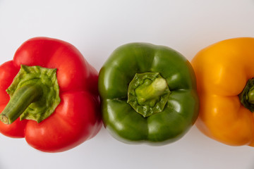 paprik on white background, vegetables for the restaurant, vegetables on a white background