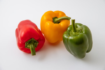 paprik on white background, vegetables for the restaurant, vegetables on a white background