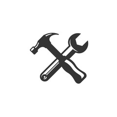 tools hammer and wrench icon vector illustration for website and graphic design symbol