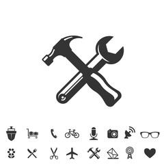 tools hammer and wrench icon vector illustration for website and graphic design symbol