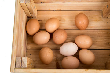 eggs in a wooden basket