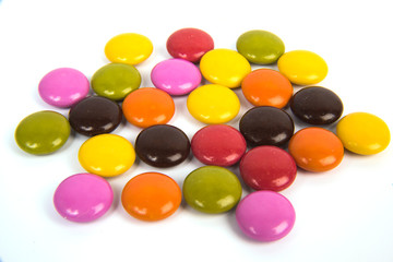 colorful candies on white background