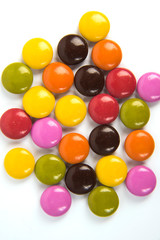 colorful candies on white background