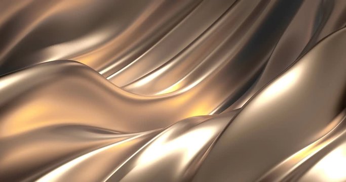 Beautiful luxury smooth backdrop with fabric drapery and waves, VJ (endless, loop), 4k. 3d illustration, 3d rendering.