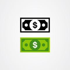 Dollar money icon vector. Cash payment symbol. Dollar sign.