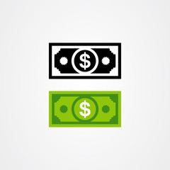 Dollar money icon vector. Cash payment symbol. Dollar sign.