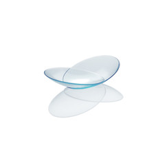 zwei Kontaktlinsen isoliert auf weiß