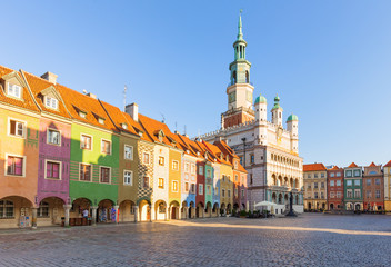 Naklejka premium Poznan in Poland, Old town square
