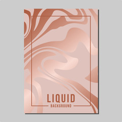 Rose Gold Creative Background, Valentine Marble Liquid Template