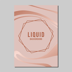 Rose Gold Creative Background, Valentine Marble Liquid Template