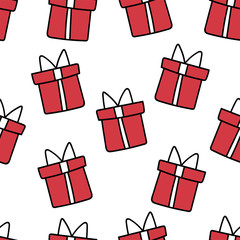 Gift boxes seamless repeat pattern for wrapping paper,wallpaper,textile,fabrics,home decor.Christmas seamless pattern.