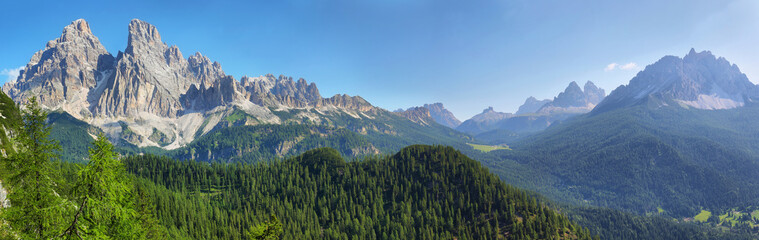 View from Lake Sorapis Trail, Dolomites, Italy