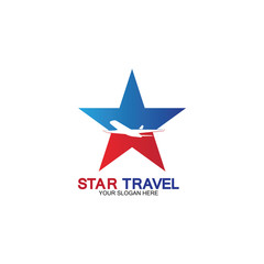 Star travel logo design. Travel agency logo design. Amazing destinations creative symbol concept.