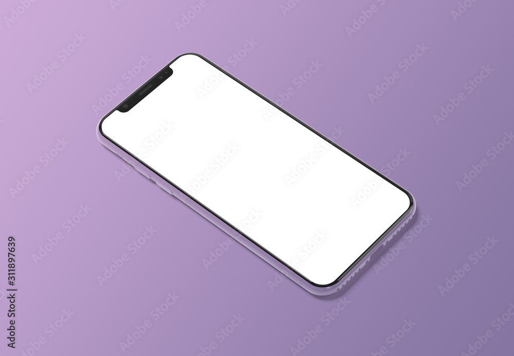 Poster Modern smartphone mockup on gradient background 3D rendering