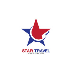 Star travel logo design. Travel agency logo design. Amazing destinations creative symbol concept.