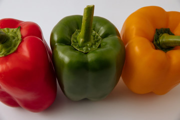 paprik on white background, vegetables for the restaurant, vegetables on a white background