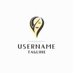 woman place logo design inspiration . feminine pin logo design template . woman finder logo design